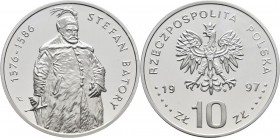 Polen: 10 Zlotych 1997, Stefan Batory, KM# Y 326. Polierte Platte.
 [taxed under margin system]