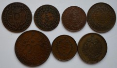 Portugal: Azoren: Kleines Lot 7 Münzen 5-20 Reis 1751-1901.
 [taxed under margin system]