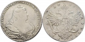Russland: Anna 1730-1740: Rubel 1738, Davenport 1674, 25,18 g, schön-sehr schön.
 [taxed under margin system]