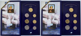 Russland: Kursmünzensatz 1996 auf 300 Jahre Russische Flotte im Folder, KM# MS39, Münzen teils angelaufen/fleckig.
 [taxed under margin system]