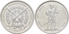 Schweiz: Eidgenossenschaft: Schützentaler zu 5 Franken 1857, auf das Eidgenössische Schützenfest in Bern, HMZ 2-1343b, 24,9 g, Auflage: 5.195 Exemplar...