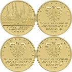 Deutschland: 3 x 100 Euro 2007 Hansestadt Lübeck (G,J,J), in Originalkapsel und Etui, mit Zertifikat, Jaeger 531. Jede Münze wiegt 15,55 g, 999/1000 G...