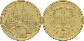 Deutschland: 100 Euro 2009 Trier (J - Hamburg), in Originalkapsel und Etui, mit Zertifikat, Jaeger 547. 15,55 g, 999/1000 Gold. Stempelglanz.
 [plus ...