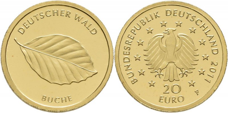 Deutschland: 4 x 20 Euro 2011 Buche (D,F,F,F), Serie Deutscher Wald. In Original...