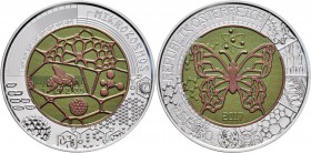 Österreich: Lot 2 x 25 Euro 2017: Der Mikrokosmos. Münzen sind aus Silber-Niob-Legierung. In Schachtel mit Zertifikat und Umhülle wie verausgabt.
 [t...