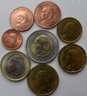 Vatikan: Johannes Paul II. 1978-2005: loser Satz 8 Münzen von 1 cent bis 2 Euro 2002. Münzen teils angelaufen, da lose aufbewahrt.
 [taxed under marg...