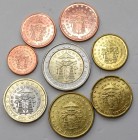 Vatikan: Sede Vacante 2005: loser Satz 8 Münzen von 1 cent bis 2 Euro 2005. Münzen teils angelaufen, da lose aufbewahrt.
 [taxed under margin system]...