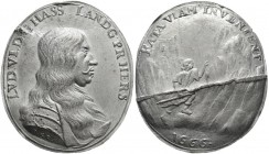Altdeutschland und RDR bis 1800: Hessen-Darmstadt: Ludwig VI. 1661-1678: Zinnabschläge 1666, der beiden Seiten der sehr seltenen Medaille 1666, Stempe...