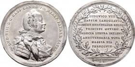 Altdeutschland und RDR bis 1800: Hessen-Darmstadt: Ludwig VIII. 1739-1768: Zinnabschläge 1746, der beiden Seiten der seltenen Medaille 1746., Stempel ...