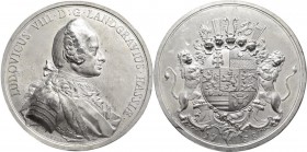 Altdeutschland und RDR bis 1800: Hessen-Darmstadt: Ludwig VIII. 1739-1768: Zinnabschläge 1758, der beiden Seiten der seltenen Medaille 1758., Stempel ...