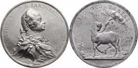 Altdeutschland und RDR bis 1800: Hessen-Darmstadt: Ludwig VIII. 1739-1768: Zinnabschläge o.J. ( um 1750), der beiden Seiten der seltenen Medaille o.J....