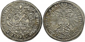 Altdeutschland und RDR bis 1800: Regensburg: 1/2 Reichstaler 1647., mit Titel Ferdinand III., 9,43 g, Beckenbauer 6223, Plato 195, galvanoplastische M...