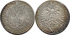 Altdeutschland und RDR bis 1800: Regensburg: Reichstaler 1644, mit Titel Ferdinand III., 25,78 g, Beckenbauer 6131, Plato 110, Davenport 5760, galvano...