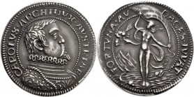 Haus Habsburg: Erzherzog Karl II. 1564-1590: Silbermedaille o. J., Stempel von H. Zwigott. Av: Büste nach rechts, Rv: Fortuna, Probszt 53, 26,75 mm, 6...