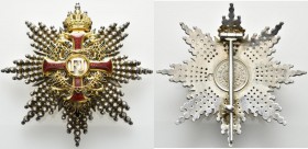 Haus Habsburg: Franz Joseph I. 1848-1916: Franz Joseph-Orden (verliehen 1849-1918), Bruststern zum Kommandeurkreuz 1. Klasse, teilemailliert, Maße 69 ...
