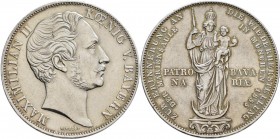 Bayern: Maximilian II. Joseph 1848-1864: Doppelgulden 1855, Mariengulden / Mariensäule, AKS 168, Jaeger 84, Kratzer, sehr schön.
 [taxed under margin...