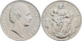 Bayern: Ludwig II. 1864-1886: Vereinstaler 1866 (Madonna, Patrona Bavariae). 18,5 g. AKS 176, Jaeger 107, Kahnt 131. (Stempel von C. Voigt). Rand schw...
