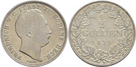 Hohenzollern-Hechingen: Friedrich Wilhelm Constantin 1838-1849: 1/2 Gulden 1839, AKS 5, Jaeger 4, sehr schön.
 [taxed under margin system]