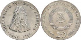 DDR: 20 Mark 1966, Gottfried Wilhelm Leibniz, Jaeger 1518, Stempelglanz.
 [taxed under margin system]