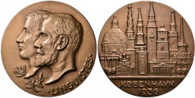 Medaillen alle Welt: Dänemark, Kopenhagen: Lot 2 Medaillen: Bronzegußmedaille 1936 von W.P. Larsen (Randgravur), auf den Internationalen Linguistik Co...