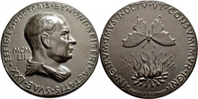 Medaillen alle Welt: Österreich/Wien: Bronzegußmedaille 1952 von Rudolf Schmidt, auf seinen 70. Geburtstag des Mediziners Dr. Benoni Geiger, AV: Kopf ...