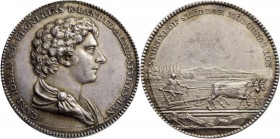 Medaillen alle Welt: Schweden, Karl XIV. 1818-1844: Silberne Preismedaille o. J. (1810-1818), Stempel von L. Gube, Preismedaille der Landwirtschaftsak...