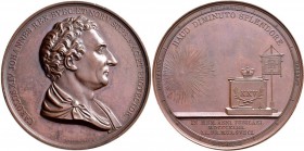 Medaillen alle Welt: Schweden: Karl XIV. Johann, (Karl III. Johann in Norwegen), 1818-1844: Bronze-Gedenkmedaille 1843, von L.P. Lundgren, auf sein 25...