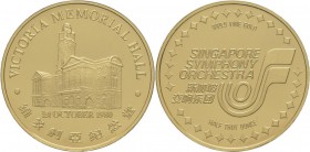 Medaillen alle Welt: Singapur: Goldmedaille 1981, VICTORIA MEMORIAL HALL, Gold 999,9, 27,89 mm, 15,55 g, Auflage: 2.000 Exemplare, Originaletui, mit Z...