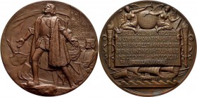 Medaillen alle Welt: USA: Bronzene Prämienmedaille 1893 von A. Saint Gaudens und C.E. Barber, der Welt-Columbus- Ausstellung anlässlich der 400-Jahrfe...