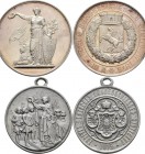 Medaillen Deutschland: 5. Deutsches Bundes-Schießen 1875 in Stuttgart: Lot 2 Medaillen, Silbermedaille 1875, von Karl Schwenzer, 41,3 mm, Slg. Peltzer...