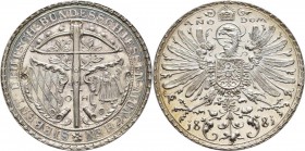 Medaillen Deutschland: 7. Deutsches Bundes-Schießen 1881 in München: Silbermedaille 1881 von O. Hupp, 38 mm, Slg. Peltzer, 1472, vorzüglich-Stempelgla...