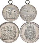 Medaillen Deutschland: 10. Deutsches Bundes-Schießen 1890 in Berlin: Lot 2 Medaillen, Silbermedaille 1890, von Lauer, 40 mm und Silbermedaille 1890 vo...