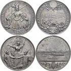 Medaillen Deutschland: 11. Deutsches Bundes-Schießen 1894 in Mainz: Lot 2 Medaillen, Silbermedaille 1894 von O. Schultz, 42 mm, Slg. Peltzer 1434, vor...