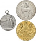 Medaillen Deutschland: 16. Deutsches Bundes-Schießen 1909 in Hamburg: Lot 3 Medaillen, Goldmedaille 1909, Gold-Kleinod, 16 mm, 1,7 g, Peltzer -, Gaede...