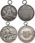 Medaillen Deutschland: 20. Deutsches Bundes-Schießen 1934 in Leipzig: Lot 4 Medaillen, Silbermedaille 1934, Offizielle Prämienmedaille, 40 mm / Silber...