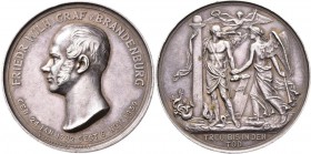 Medaillen Deutschland: Brandenburg-Preussen, Friedrich Wilhelm 1795-1850, Graf von Brandenburg: Silbermedaille 1850, von K. Fischer, auf seinen Tod, 5...