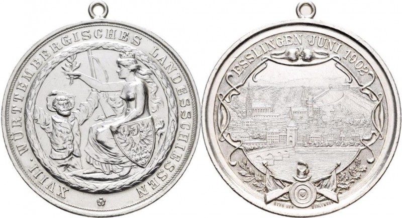 Medaillen Deutschland: Esslingen a.N.: Silbermedaille 1902, von Otto Beh, Esslin...