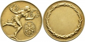 Medaillen Deutschland: Jugendstil Goldmedaille o.J., (1908), Stempel von Dasio, Prämie des ADAC, mit leerem Gravurfeld, Weber 111, 32,9 mm, 19,64 g, v...