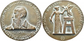Medaillen Deutschland: Karlsruhe: Bronzegussmedaille 1927 von R. Kowarzik, auf den 80. Geburtstag des Bildhauers Hermann Volz (1847-1941), gewidmet vo...