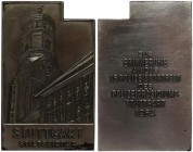 Medaillen Deutschland: Stuttgart: Versilberte Bronzeplakette 1964, Av: Stuttgart Stiftskirche, Rv: Zur Erinnerung an das 15. Polizeisportfest des Poli...