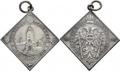 Medaillen Deutschland: Ulm:Silber-Medaillenklippe 1910 von Miller. Auf das 500jährige Jubiläumsschießen und das Centenarschießen. Vs: Reichsadler mit ...