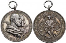 Medaillen Deutschland: Württemberg, Karl 1864-1891: Tragbare Silbermedaille 1889 von G. Schiller jun., auf das 25-jährige Regierungsjubiläum - von der...