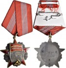 Orden & Ehrenzeichen: Sowjetunion1917-1991: Orden der Oktoberrevolution,teilvergoldet und teilemailiert, zweizeiliges Herstellersignet auf der Rücksei...