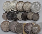 Alle Welt: Kleines Lot Silbermünzen und Medaillen, dabei: 4 x USA-Dollar, 500 ATS, Münzen aus dem Kaisserreich/Drittem Reich, Medaillen. Brutto Gesamt...