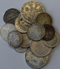 Alle Welt: Lot 14 europäische Silbermünzen, Böhmen: 2 x Prager Groschen / Braunschweig: 12 Mariengroschen 1672 / Habsburg: Taler 1797, 1/2 Taler 1832 ...