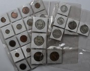 Alle Welt: Kleine Sammlung diverser Münzen aus aller Welt, auch ein paar Silbermünzen dabei.
 [plus 7 % import fees]