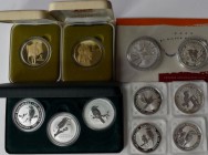 Australien: Kleine Sammlung an 11 Münzen. Dabei 8 x 1 OZ Kookaburra, 1 x Känguru und 2 x 5 Dollars Münzen (AU/NZ)
 [taxed under margin system]