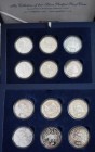 Singapur: Silver Proof Lunar Piedfort Set bestehend aus 12x10 Dollars 1993-1998, Silber 999, je 62,206 g, mit Zertifikaten,Verpackung/Umkarton verschm...