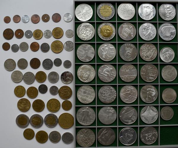 Finnland: Lot von über 80 diversen Münzen aus Finnland, Umlaufgeld von 1 Penni b...