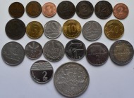 Lettland: Lot 21 diverse Münzen aus Lettland, jede Münze anders, dabei auch 2 Santimi 1937 (KM# 11.2) sowie 5 Lati 1929 (KM#9).
 [taxed under margin ...